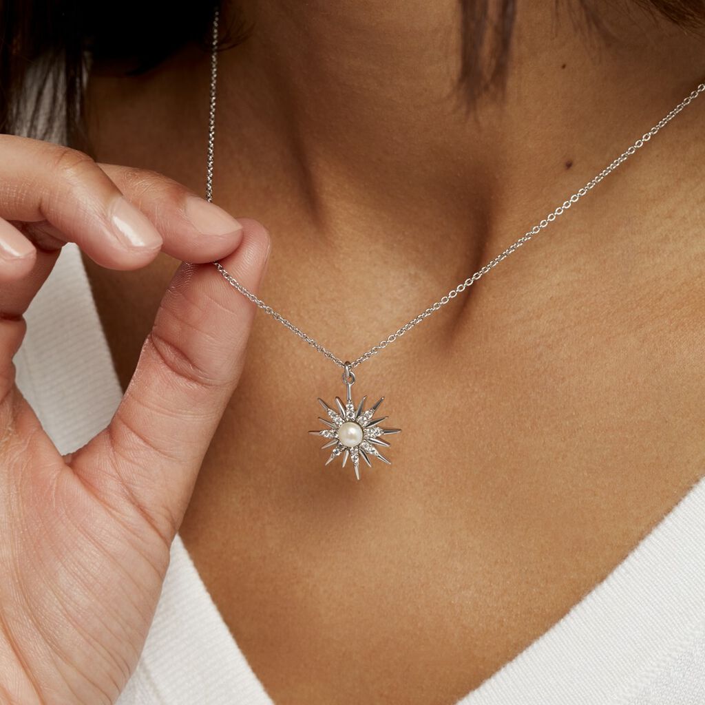 Collier Blanca Argent Blanc Perle De Culture