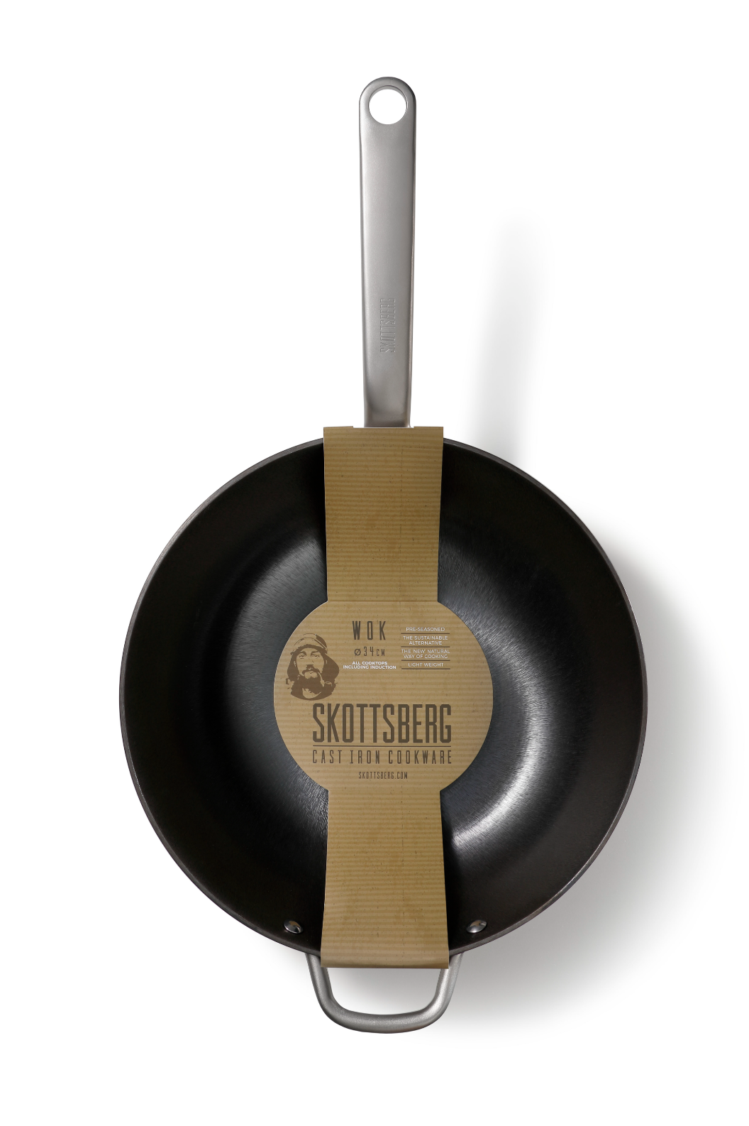 Skottsberg - Cast Iron - Wokpan - Gietijzer - Inductie -34 cm