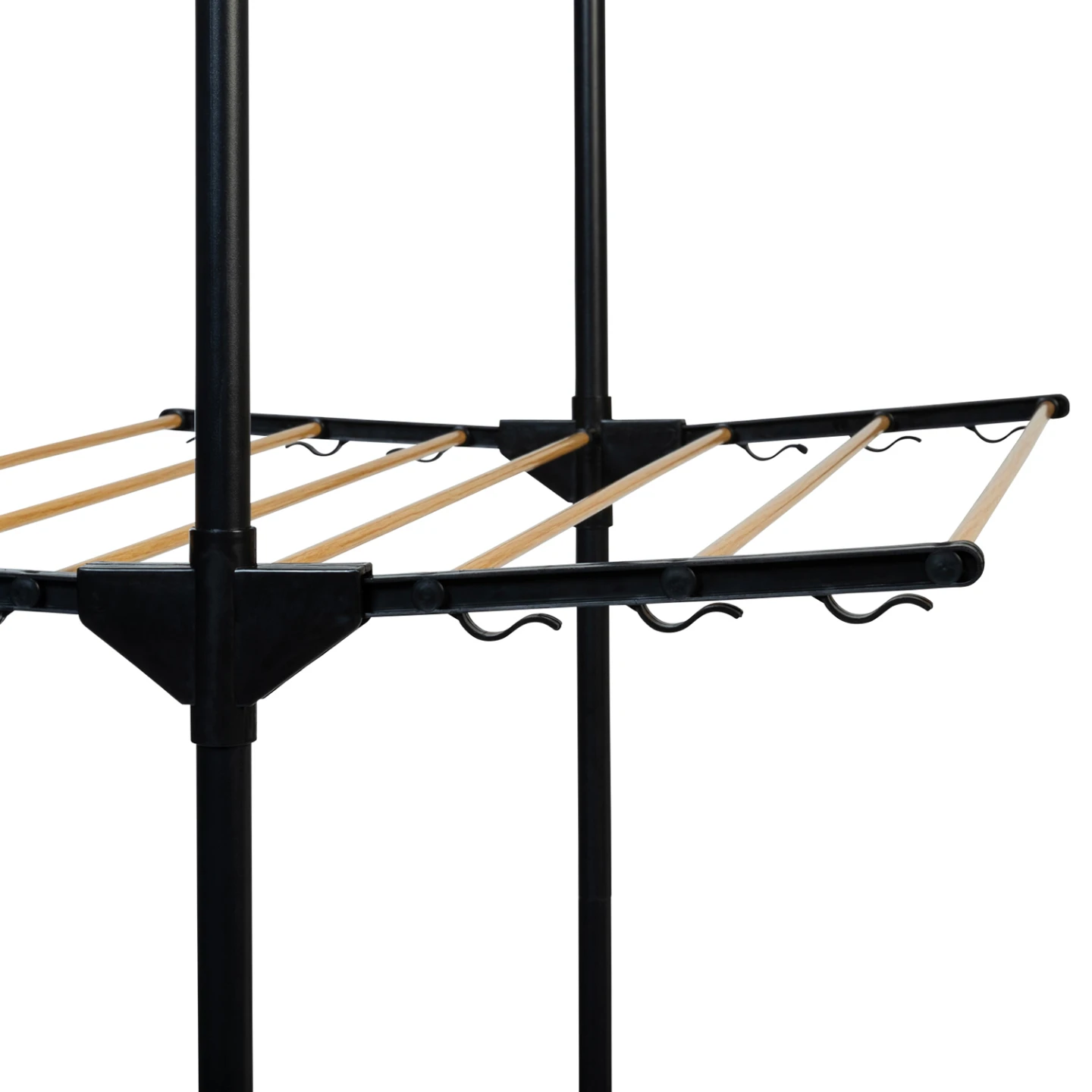 Séchoir à linge vertical pliable 3 niveaux MAXIMA capacité 20M noir et effet bois