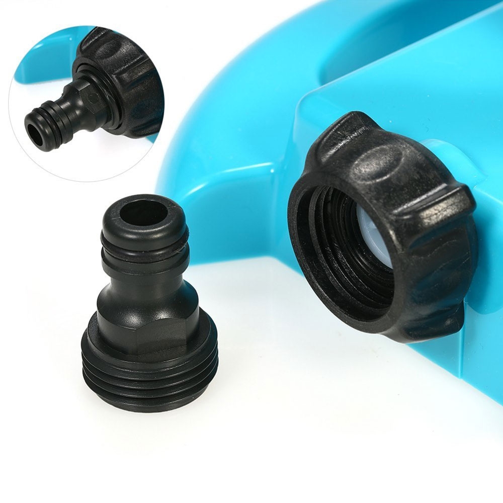 360° Drehbarer 3-Arm Rasensprinkler Garten Rasensprenger mit 12 Sprühdüsen - Blau