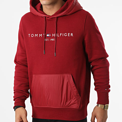 Sweat Capuche Logo Mix Media 5894 Bordeaux