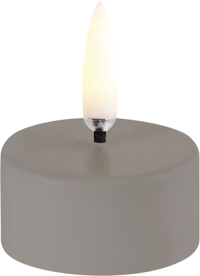 Uyuni LED tealight 400~ battery incl. , Plain black wax, Smooth, 4x2,1 cm Sort