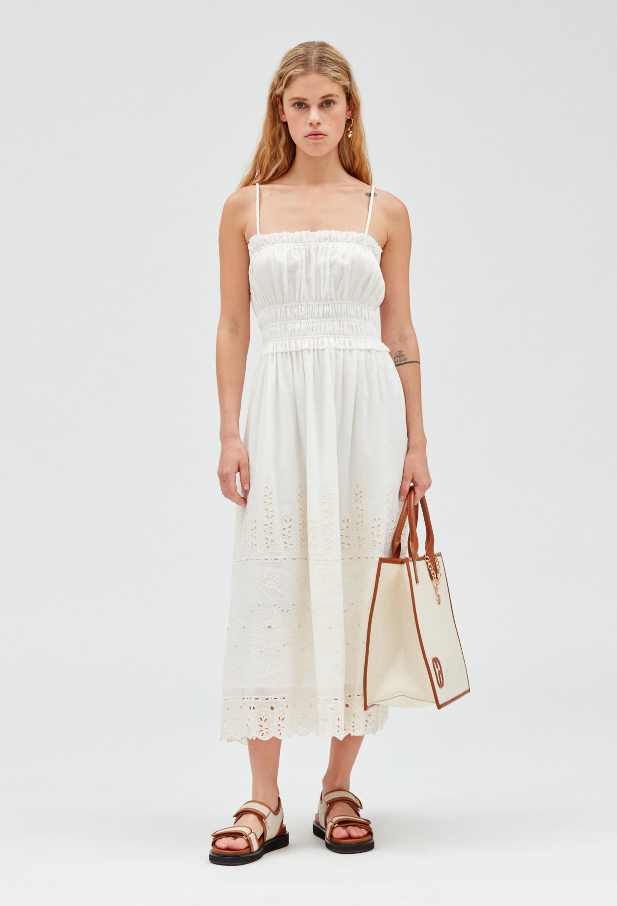 Robe midi ecrue