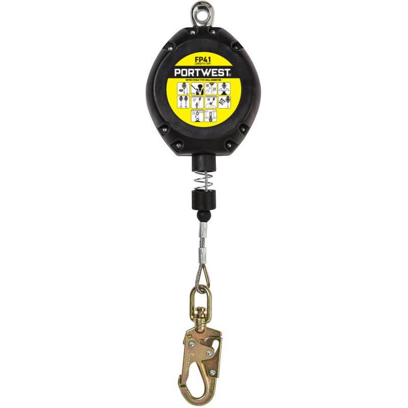 Portwest FP41 Antichute à rappel automatique de cable 10m Noir