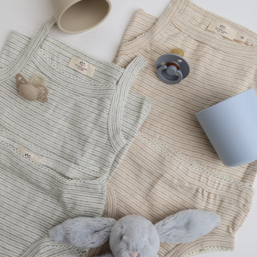 Køb COPENHAGEN COLORS Beige Stripe Stoptop og Underbukser Striped