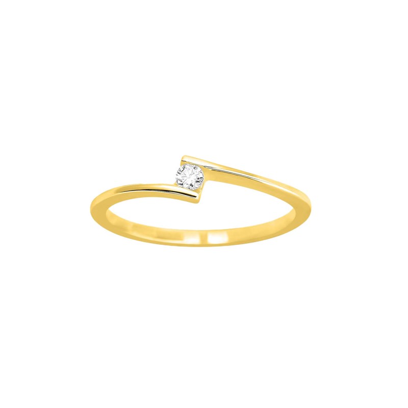 Bague Femme - Or 18 Carats - Diamant 0,06 Carats