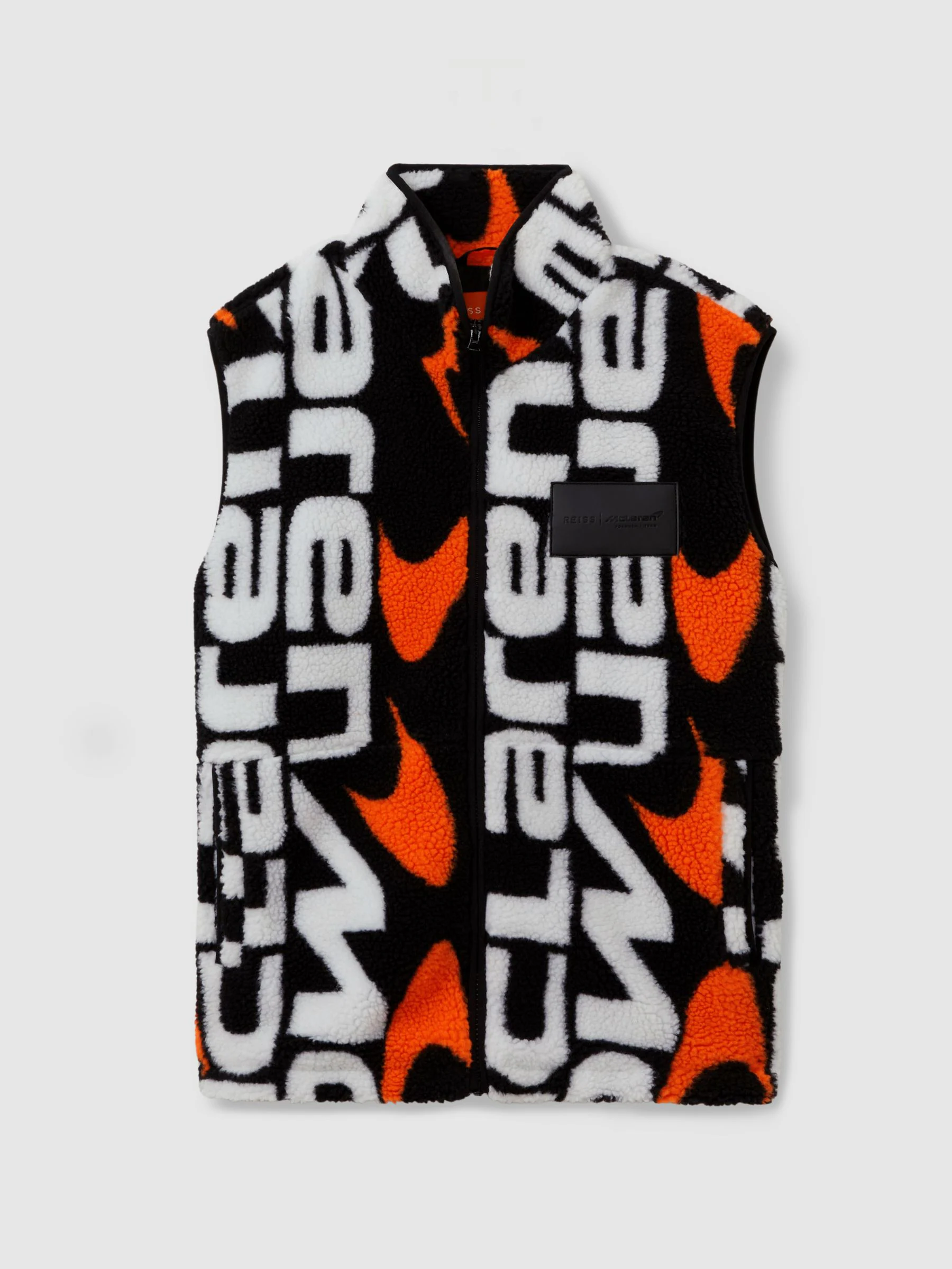Zwart met meerkleurig - Reiss x McLaren F1 Team McLaren F1 fleece gilet met rits