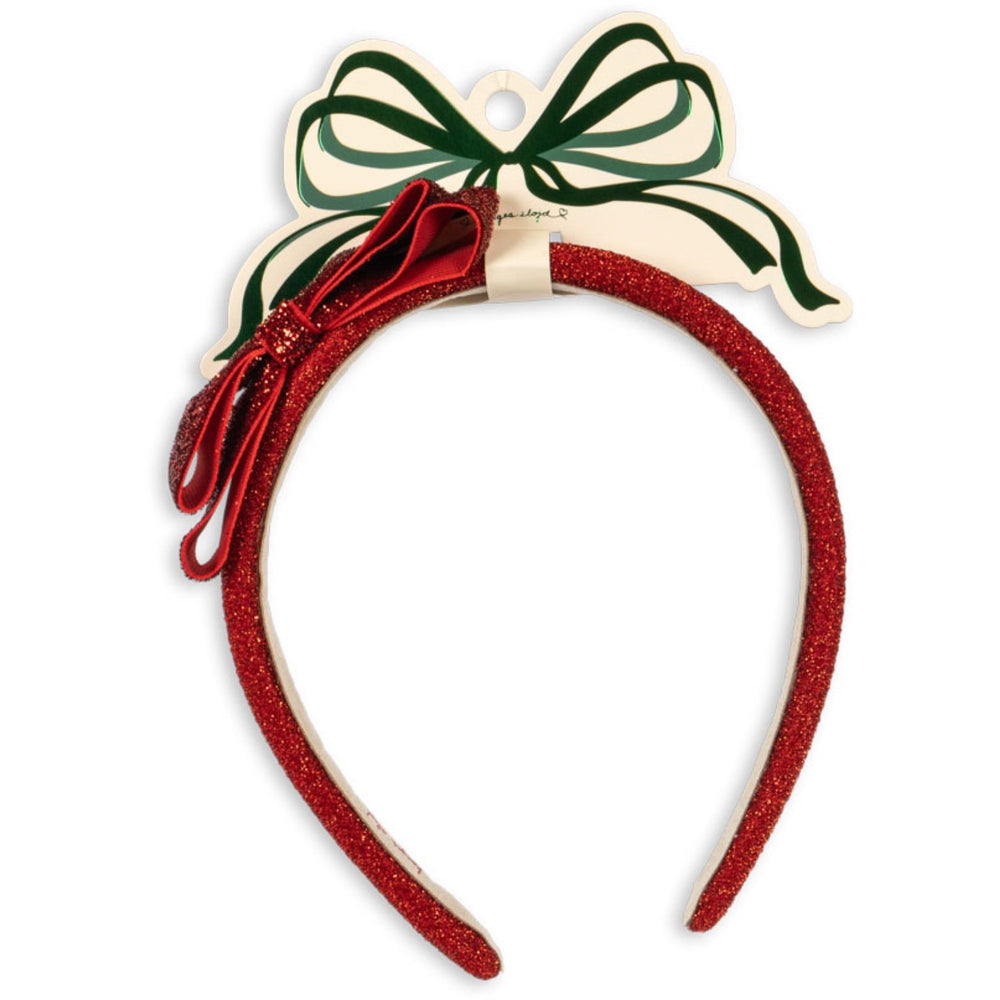 Køb Konges Sløjd Red/Glitter Fløjl Sløjfe Hairbrace