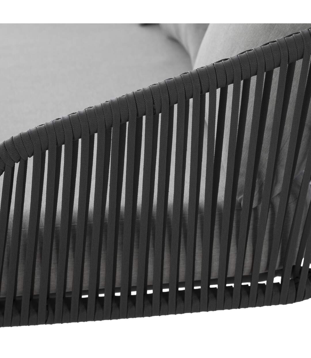 Salon de jardin design mailles Dadia - 5 Places - Ivoire et gris