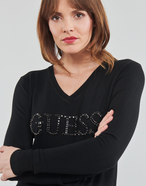 Guess - ODETTE VN LS SWEATER - Noir