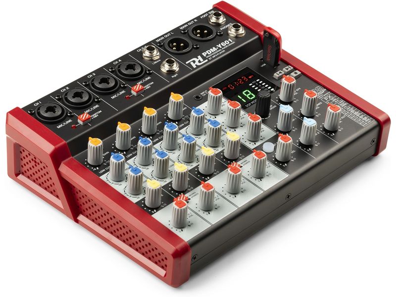 Power Dynamics Mischpult PDM-Y601 Kompaktes 6-Kanal-Mischpult mit 24-Bit DSP