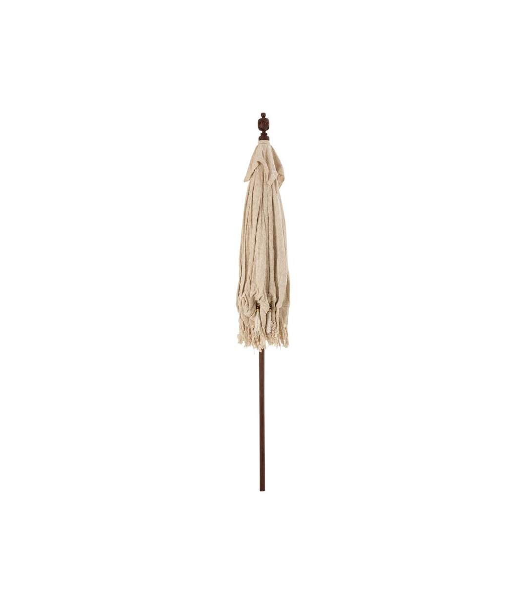 Paris Prix - Parasol Déco pompons & Coquillages 250cm Beige