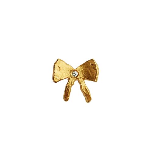 Stine A Petit Bow Ørering, Gold Plated