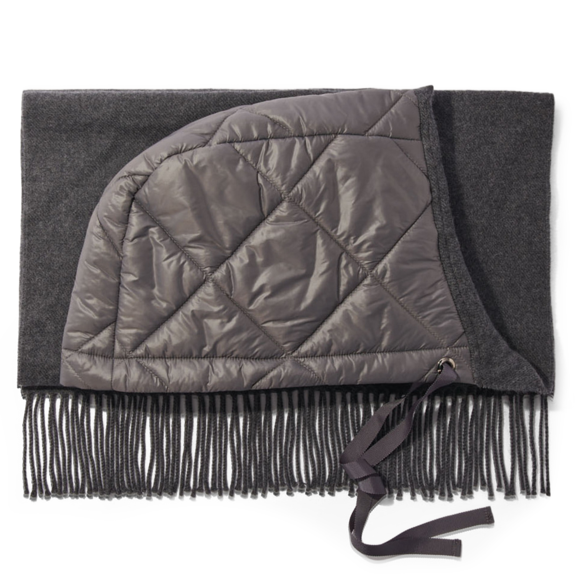 Echarpe à capuche en laine | Gris