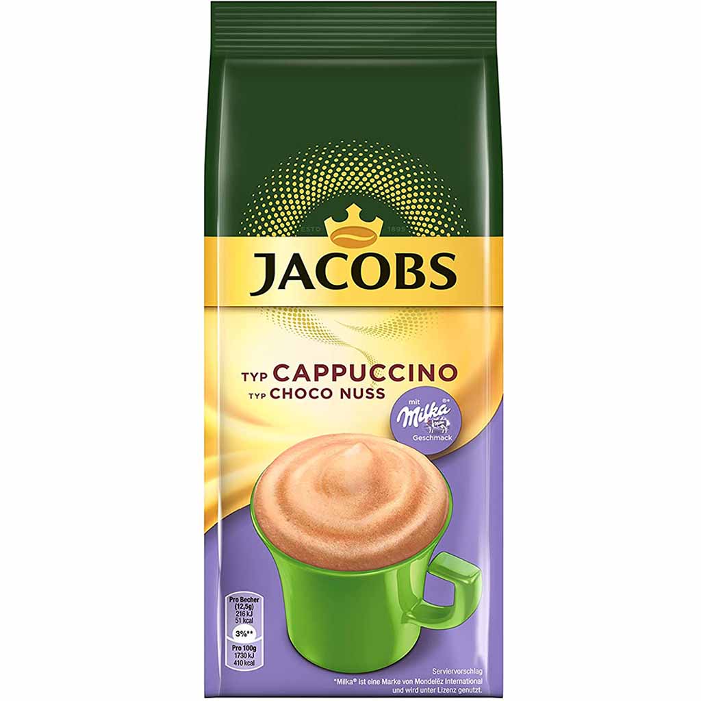 Jacobs Cappuccino Milka Choco Nuss Nachfüllpack 500g MHD:30.4.26