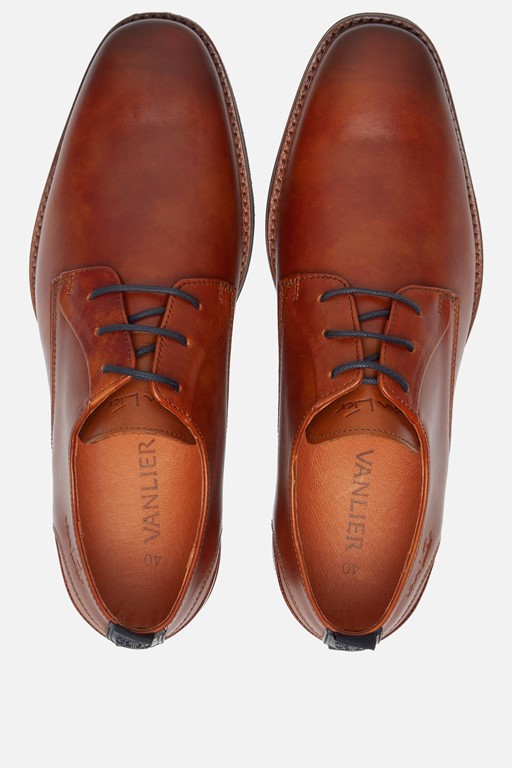 Van Lier Amalfi Veterschoenen cognac Leer