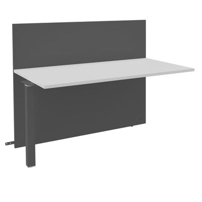 Banque d'accueil Module suivant haut OLA - L80 x H112 x P82,5 cm - structure carbone, plateau blanc perle