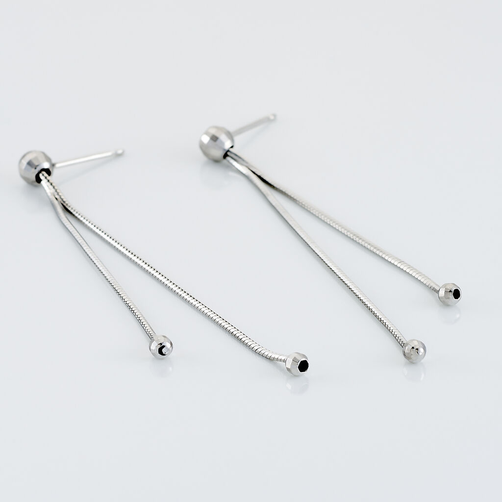 Boucles D'oreilles Pendantes Yuzu Argent Blanc