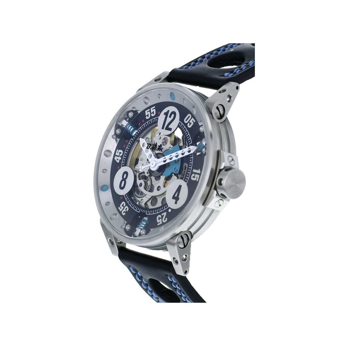 Montre d'occasion BRM V6-44 homme automatique acier bracelet cuir noir