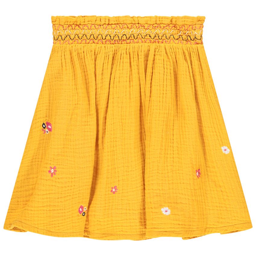 Jupe jaune à fleurs pour enfant fille - Jaune