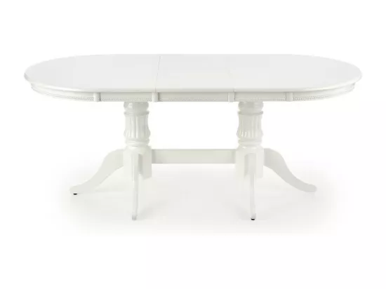 Table de salle à manger extensible blanche avec structure en bois massif Roma