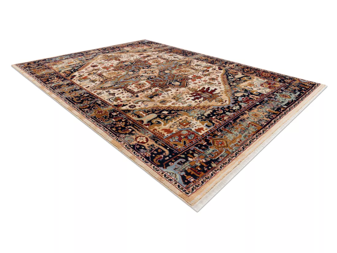 Tapis KESHAN franges, Ornement oriental 2886/53555 beige / bordeaux 160x230 cm