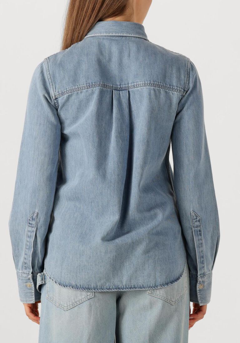 donkerblauwe closed blouses classic shirt