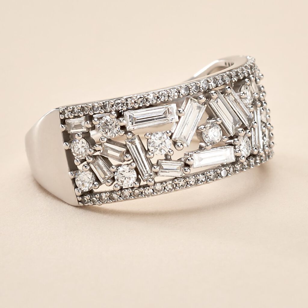 Bague Or Blanc Collection 1986 Diamants