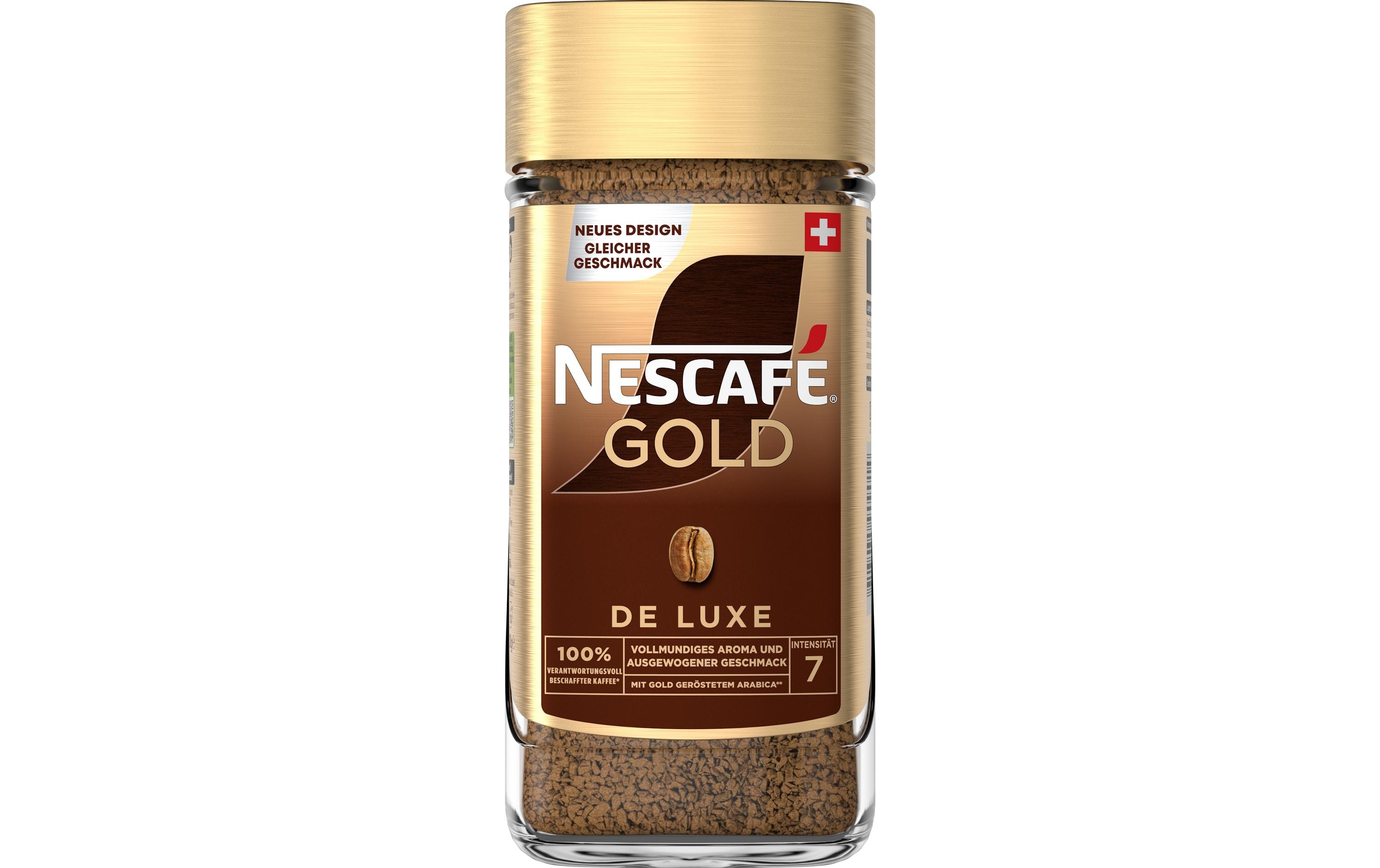 Gold De Luxe löslicher Kaffee Glas 200 gInstant Getränk aus feingemahlenem Röstkaffee