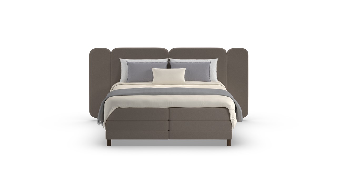 Elektrische boxspring Ridge - Wool look dark grey