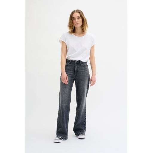 My Essential Wardrobe 35 The Louis High Wide Jeans, Dark Grey Retro Wash, W27/L30
