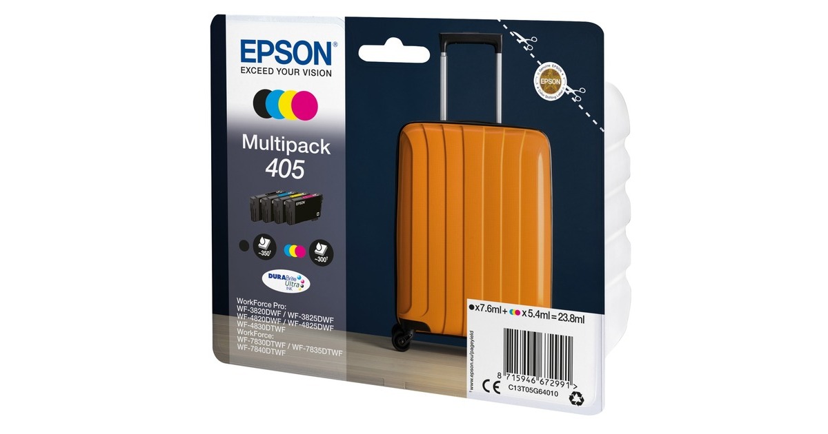 EpsonMultipack 4-colours 405 DURABrite Ultra Ink inkt  (C13T05G64010, 'koffer', 4-delig)