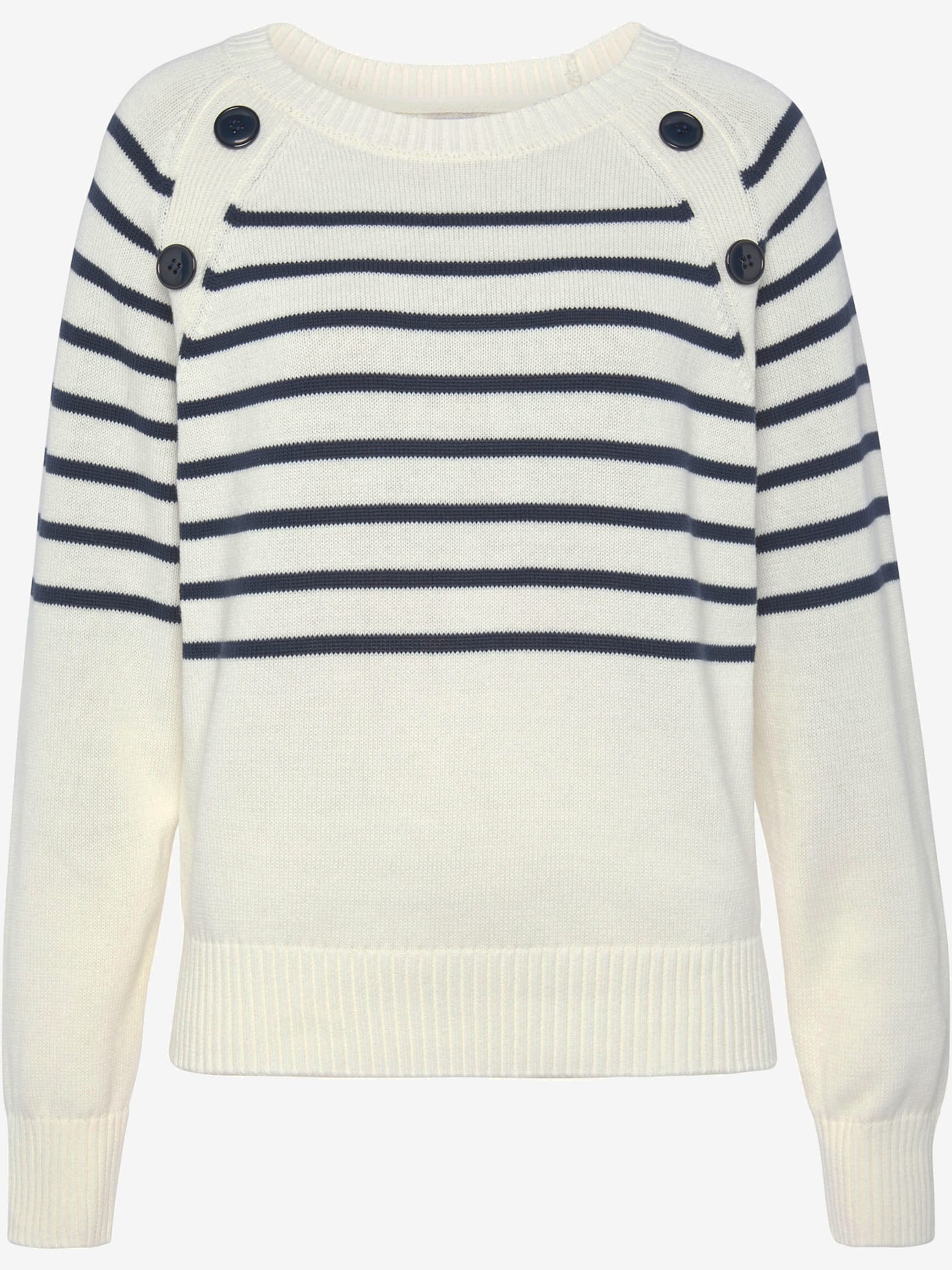 Pull à rayures encolure ronde