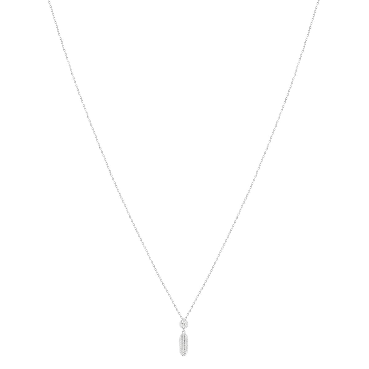 Collier or 375 blanc diamants longueur réglable 42 à 38cm