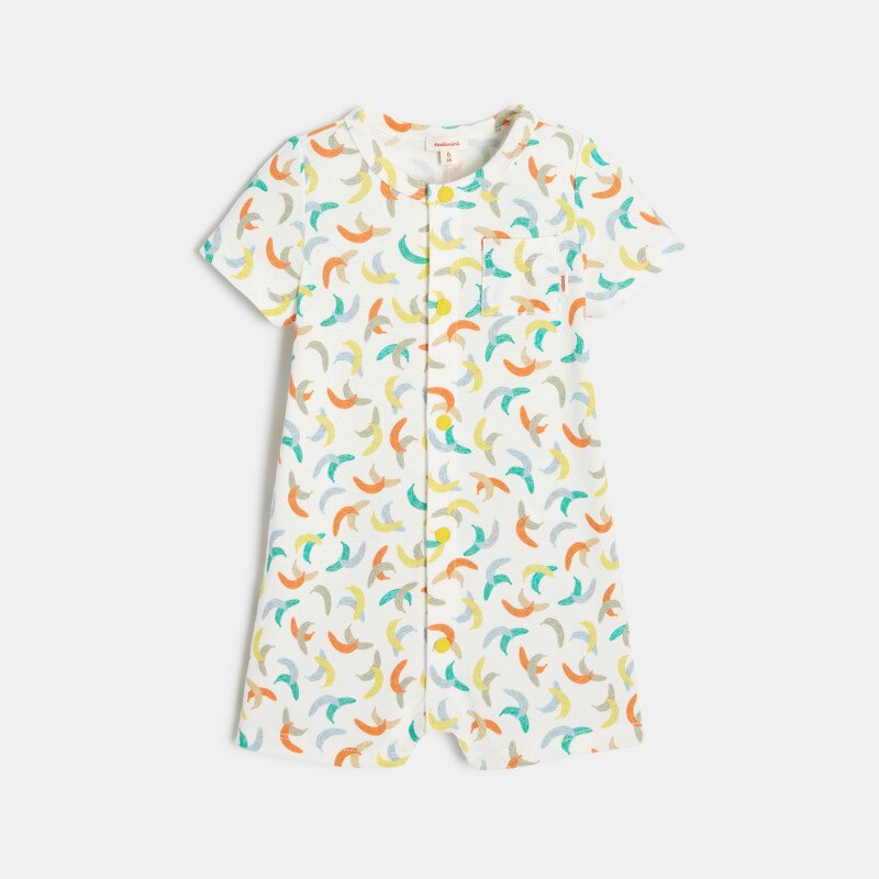 Combishort bébé à motifs bananes blanc Catimini Blanc