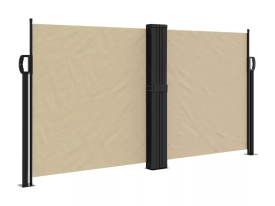 Auvent latéral rétractable beige 120x1000 cm
