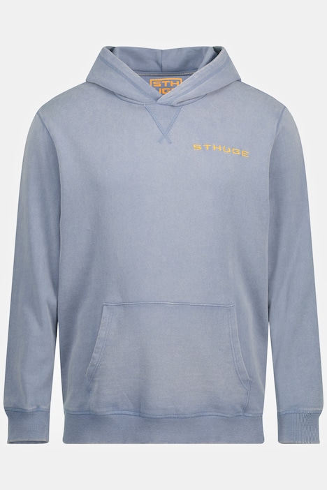 STHUGE Hoodie, Langarm, acid washed, Kapuze, Rückenprint, bis 8 XL