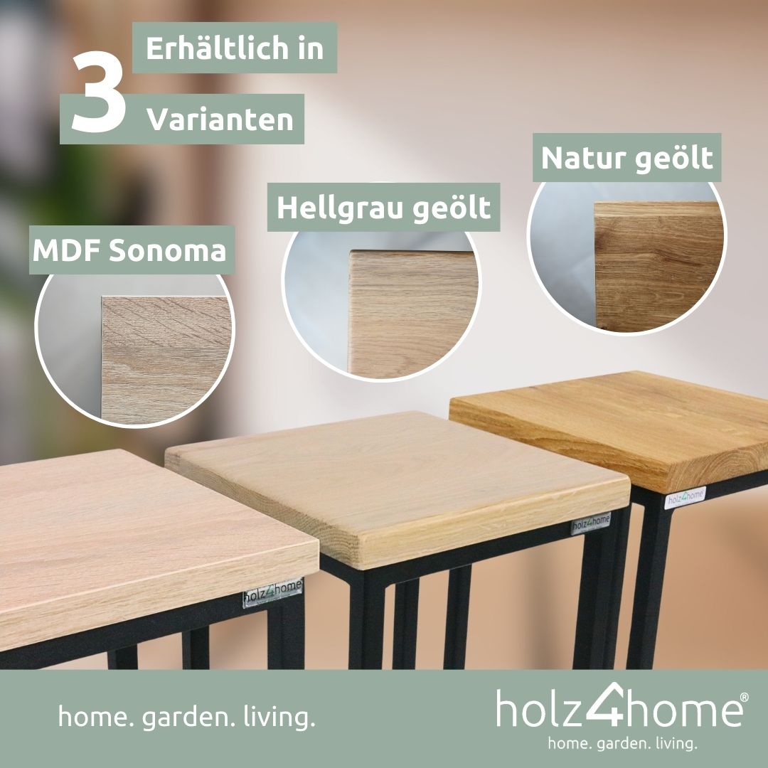 holz4home® Blumenständer | Dekoständer Sonoma Eiche | 50 cm