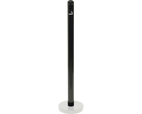 Vrijstaande asbakpaal, roestvrij staal, zwart, 100 cm (zonder voet)