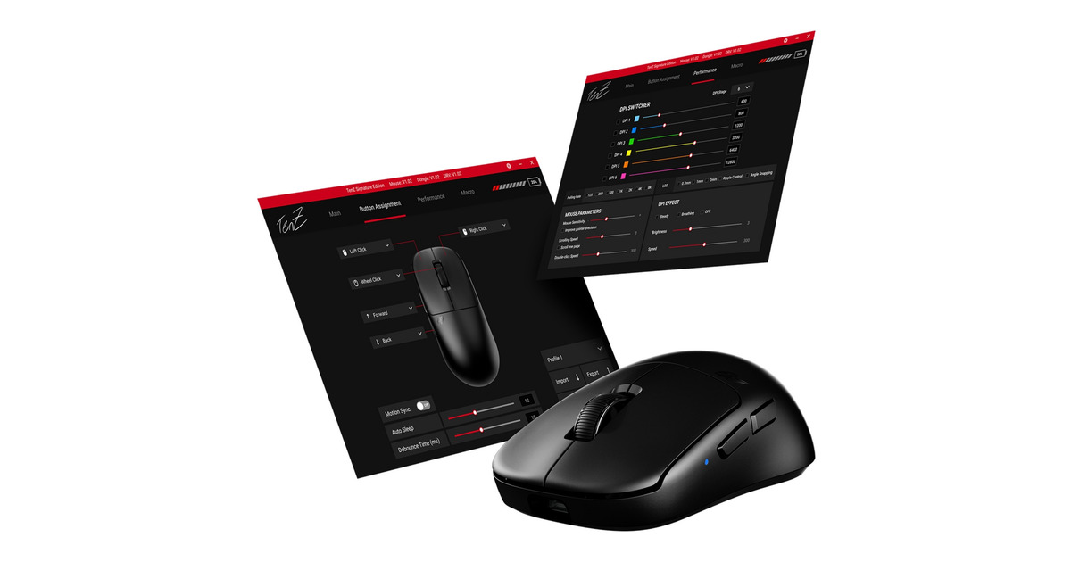 PulsarTenZ Signature Edition gaming muis  (Zwart, 32000 DPI, 8000 Hz)
