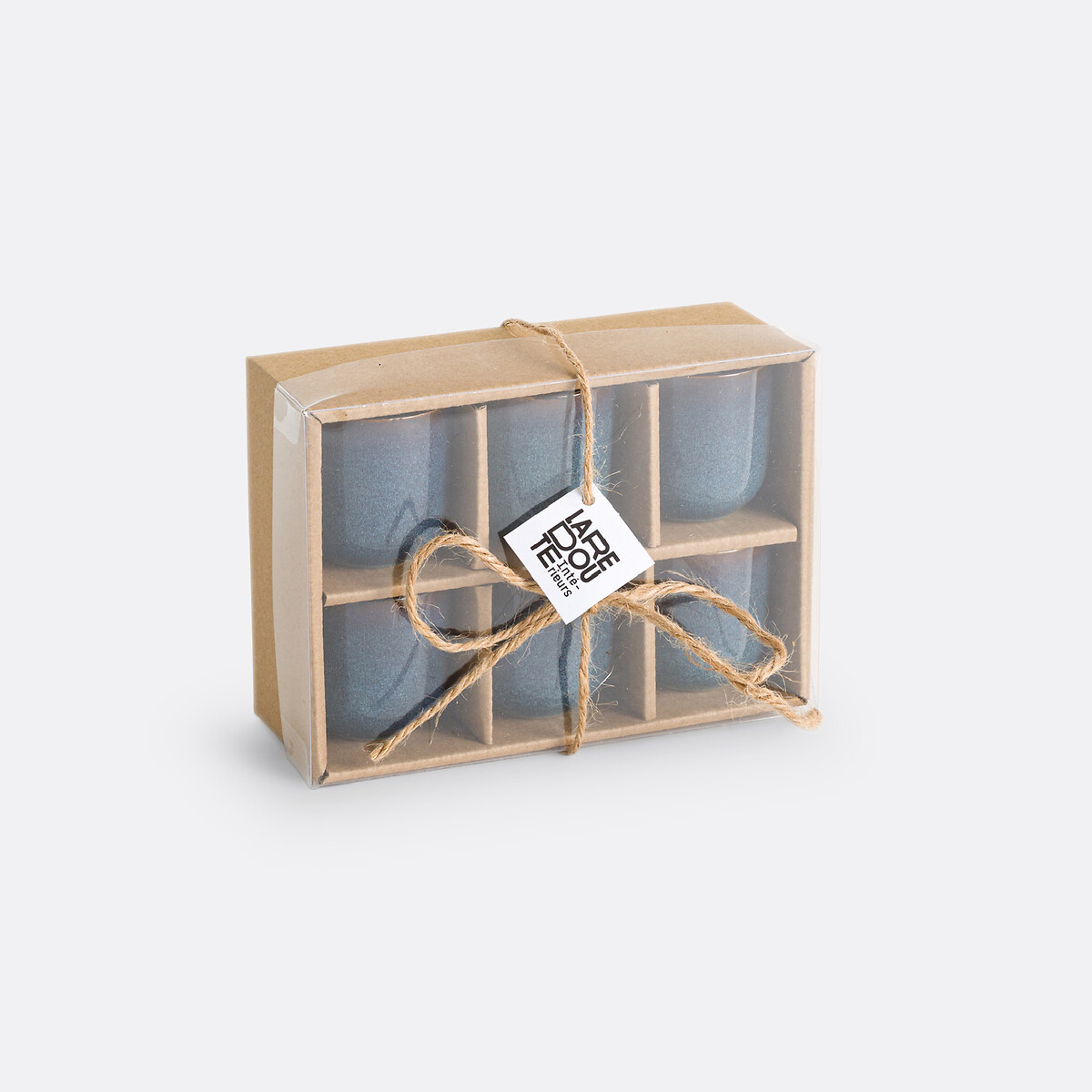 LA REDOUTE INTERIEURS<br>Conjunto de 6 porta-ovos em esmalte reativo, Onda