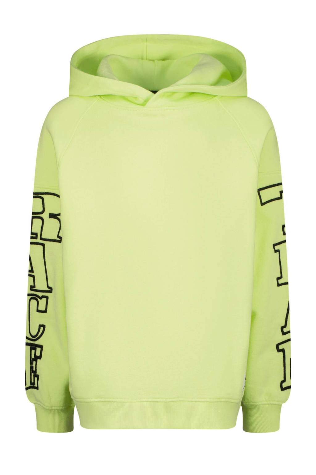 Vingino hoodie Neave met tekst limegroen