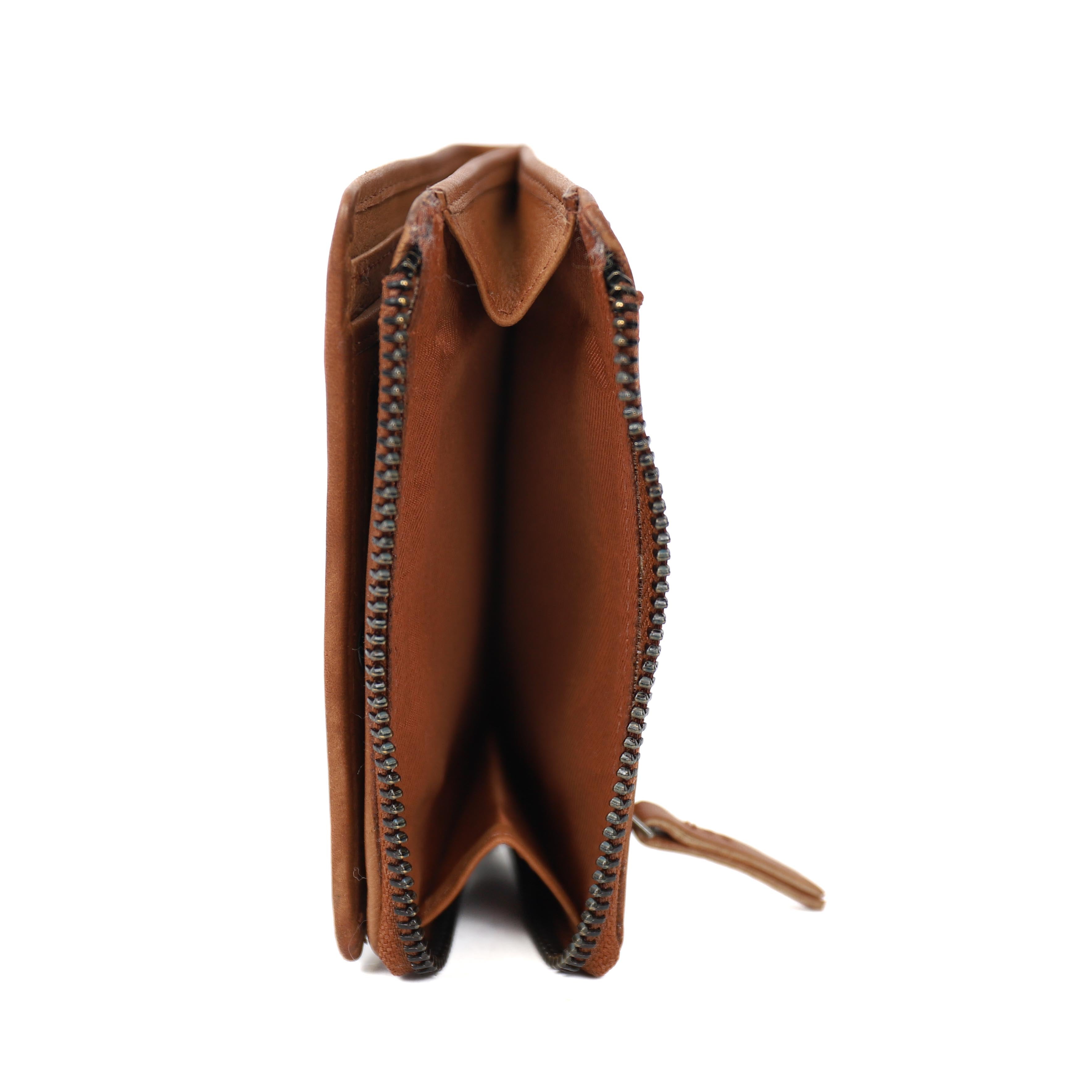 Ritsportemonneetje 'Gungun' cognac Cognac