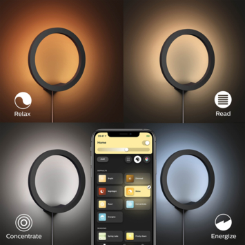 Philips Hue wandlamp Sana zwart - wit en gekleurd licht 20W