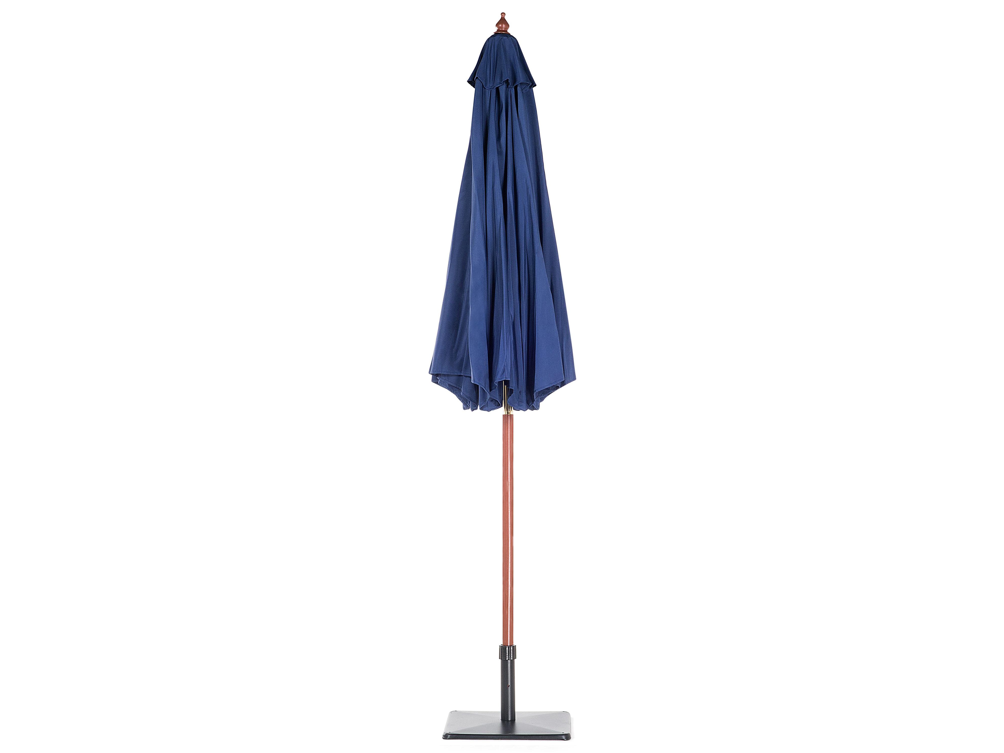 Tuinset 6-zits AMANTEA met parasol Acaciahout Blauw