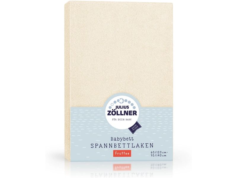 Julius Zöllner Fix-Leintuch Frottee 70 x 140 cm, Ecru Kuscheliges Frottee Spannbettlaken
