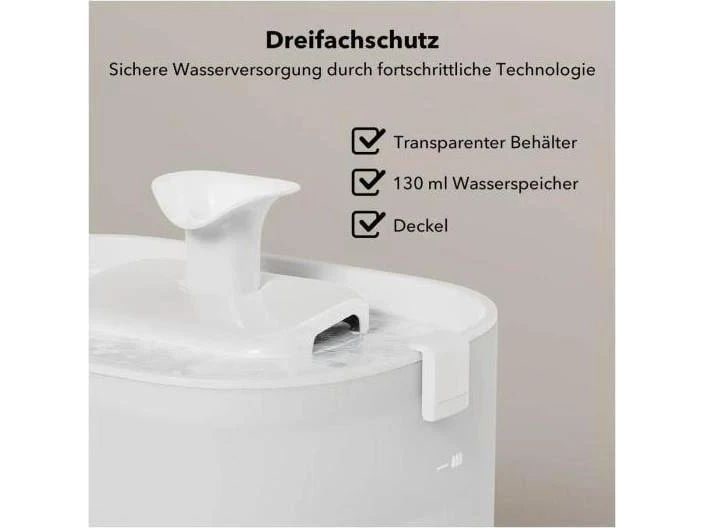 Petlibro Dockstream kabellose Wasserfontäne Weiss Kabelloser Petlibro Dockstream Trinkbrunnen mit Pumpe und Filter für Katzen und Hunde