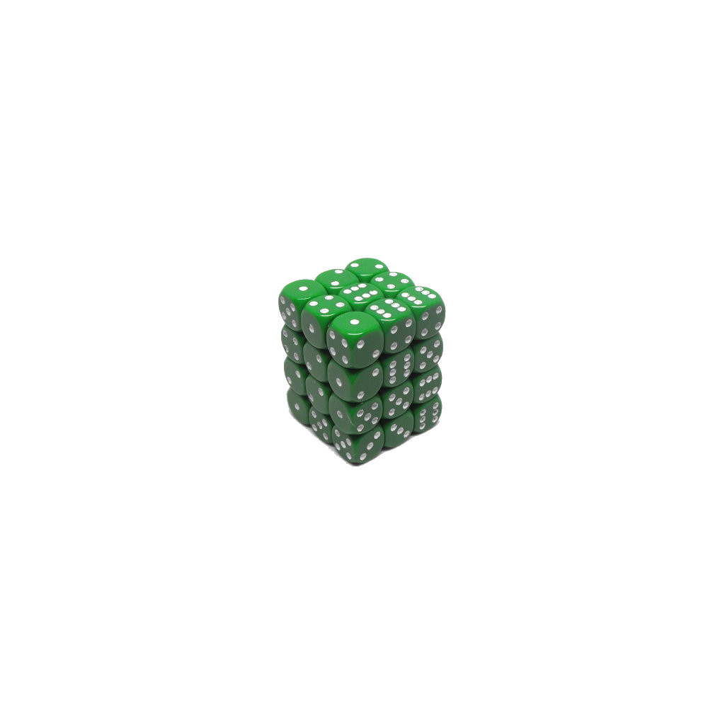 Set de 36 Dés 6 Opaque - Vert (Chessex 25805)