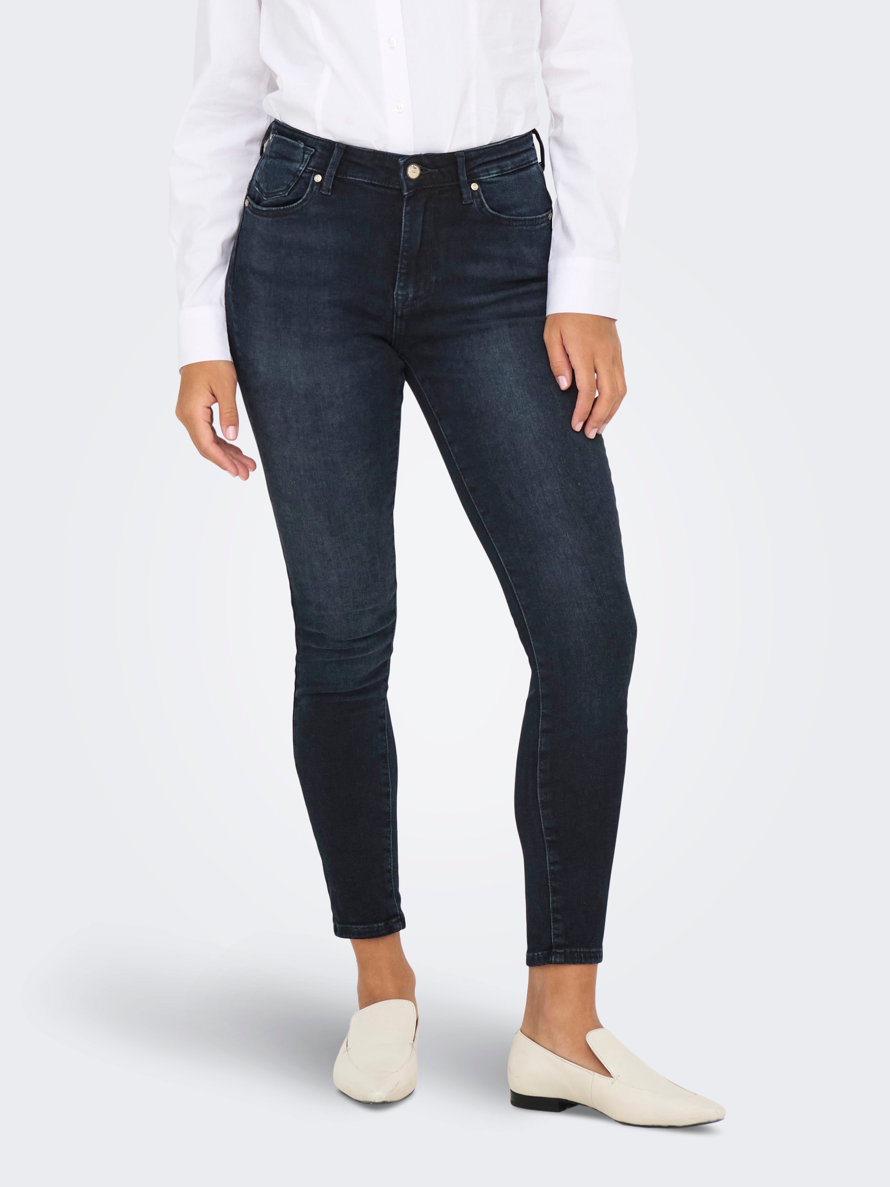 ONLFOREVER Hohe Taille Skinny Fit Jeans Blue Black Denim