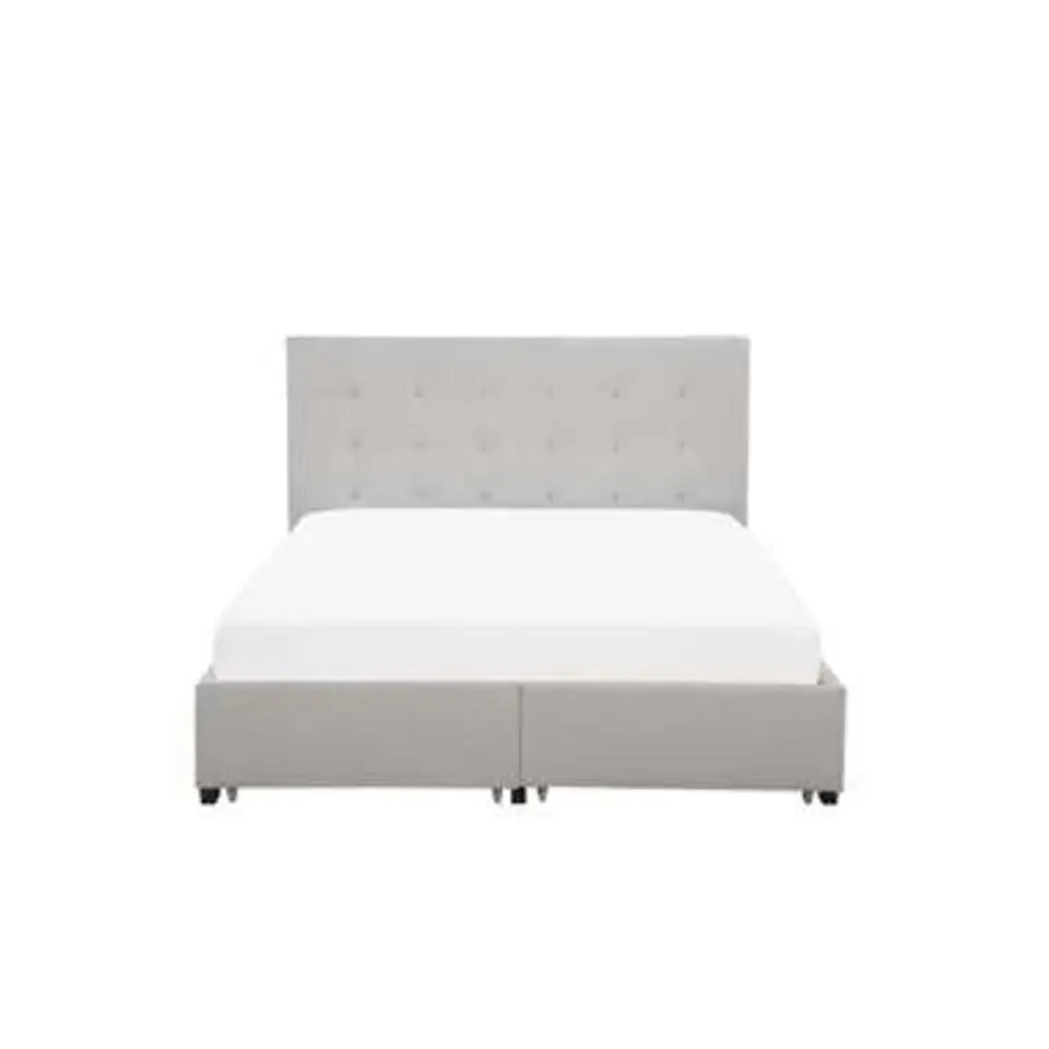 ROCHELLE - Bed opbergruimte - Lichtgrijs - 140 x 200 cm - Polyester